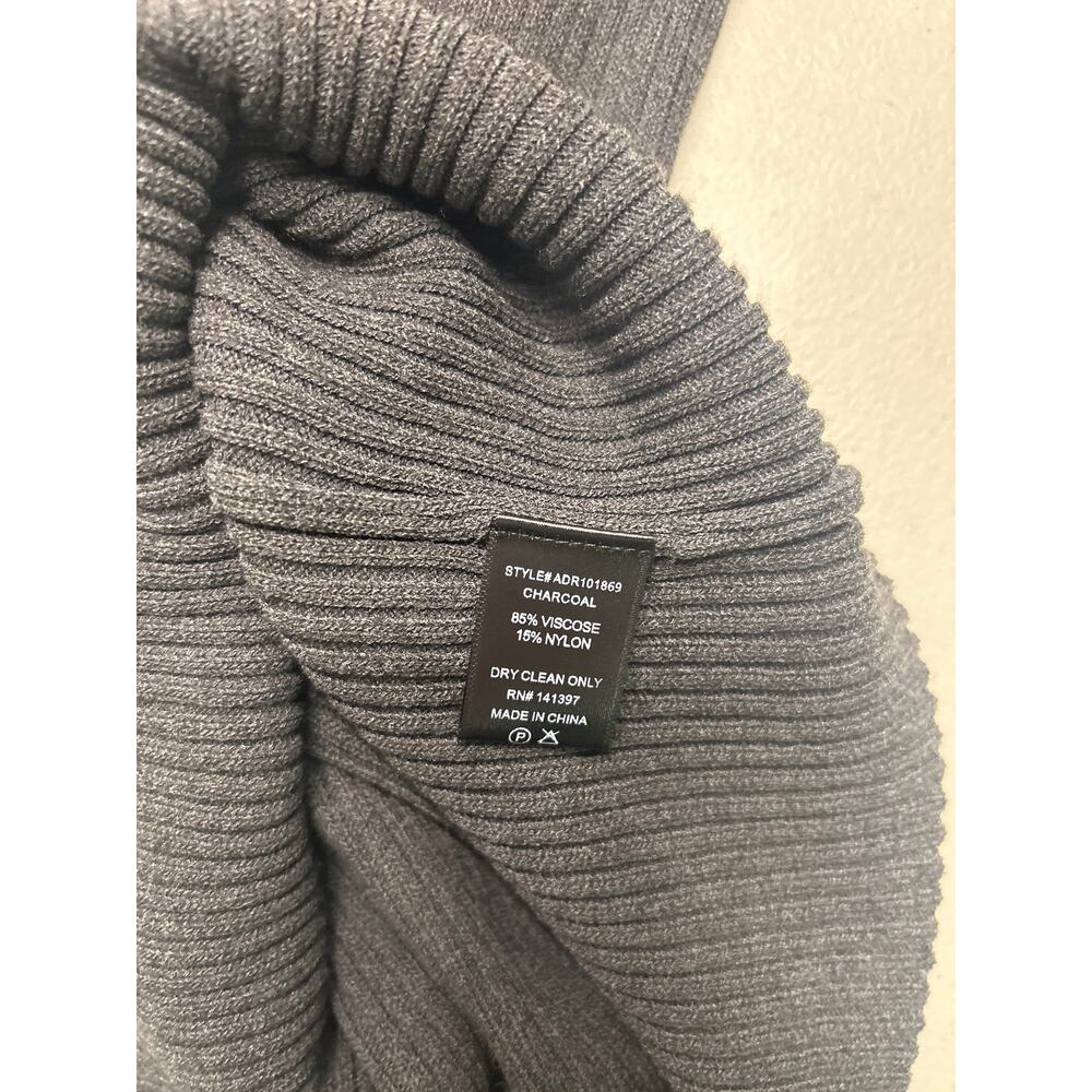 ASTR The Label Cold Shoulder Mock Neck Midi Ribbed Bodycon Grey Sweater Dress M - Picture 6 of 6
